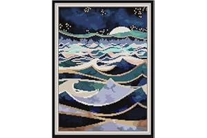 Svarog Stamped Cross Stitch Kits Beginners Full Range of Embroidery Patterns Starter Kits for Adult or Kids DIY Cross Stitches Needlepoint Kits 14CT-Mountains Valley Sun Nature（5） 11.8x15.75 inch