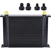 EVIL ENERGY 30 Row Oil Cooler, 10AN Stacked Plate Transmission Engine Cooler Universal British Radiator Aluminium Black