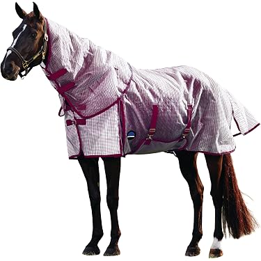 Sopraccoperta Estiva A Rete Per Cavallo Con Collo – Challenger Viola Chiaro/scuro Taglia 73160