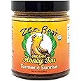 Zen Bear Organic Turmeric Sunrise - Herb-Infused Raw Honey Tea with Turmeric, Ginger, Lemon & Coconut Milk - Brighten Your Day with Natural Energy Boost | 10oz Jar