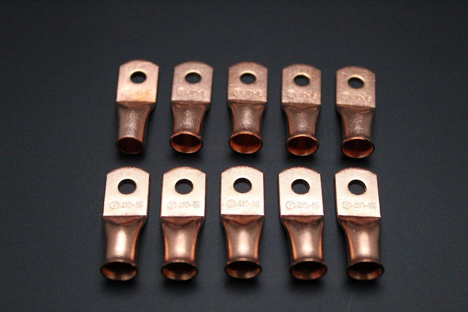 4 Gauge Copper #10 Ring 10 PK Crimp Battery Lug Terminal Connector AWG GA CAR Eye CUR410: Home Audio & Theater