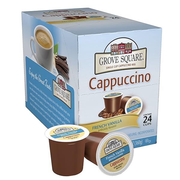 GROVE SQUARE CAPPUCCINO, FRENCH VANILLA, 24 COUNT