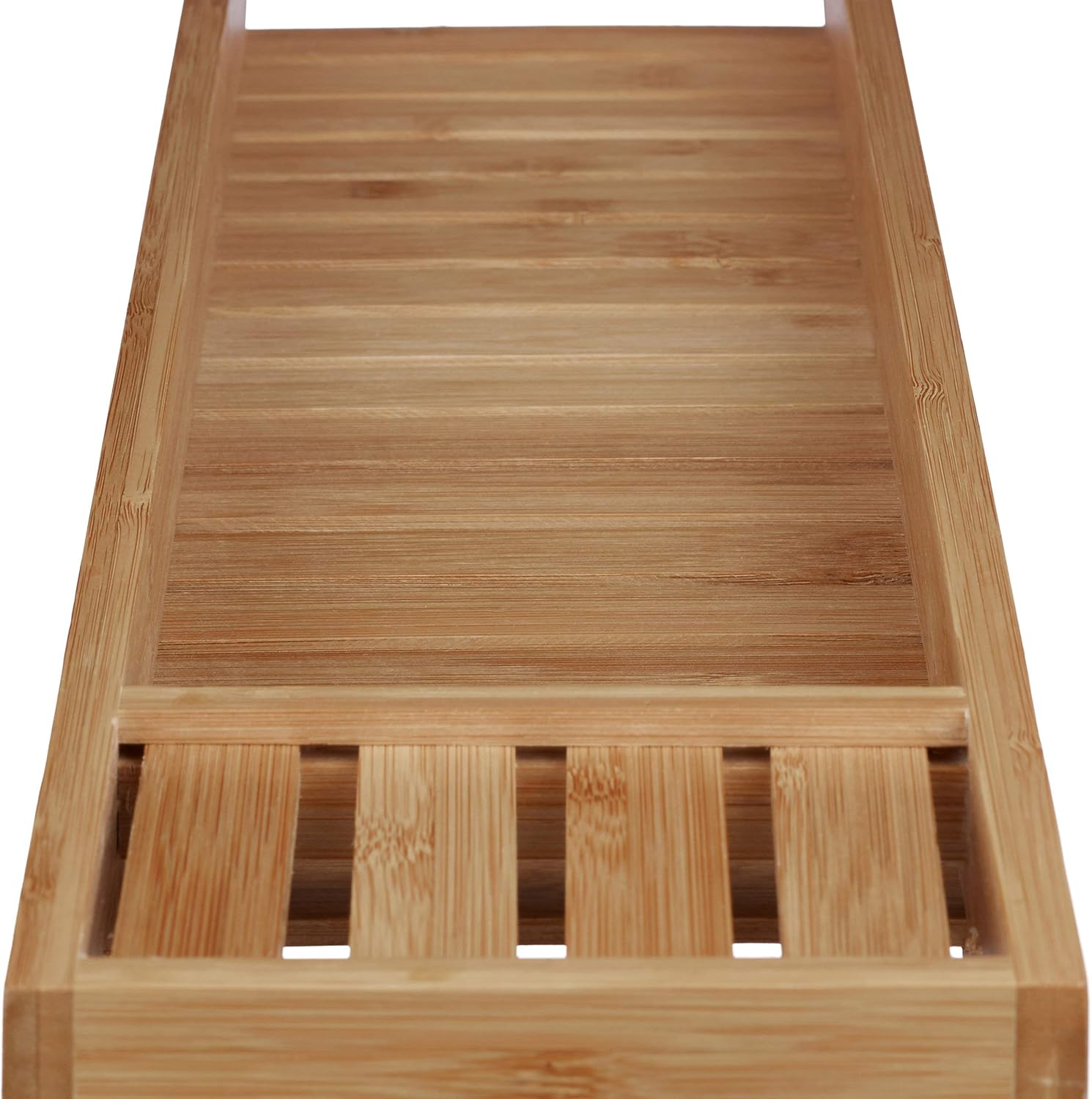 Relaxdays Bamboo Bathtub Tray with Grills, 4.5 x 68.5 x 14.5 cm, Bath Bridge, Shelf, Wood, Tub Caddy, Natural Brown - Image 4