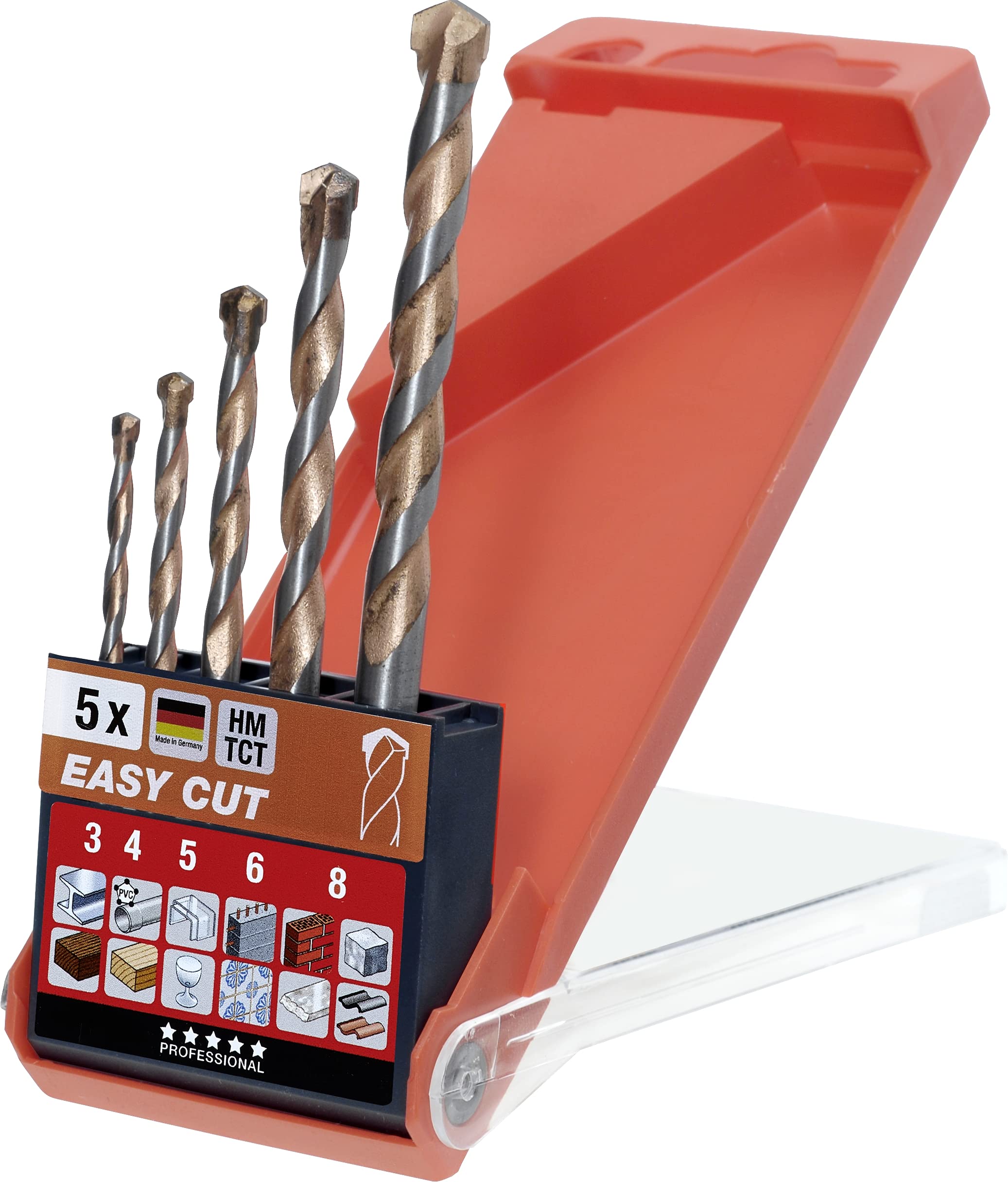 kwb 0483-00 Easy Cut All-Purpose Drill Set, 5-TLG, Drill Set, 5-Piece