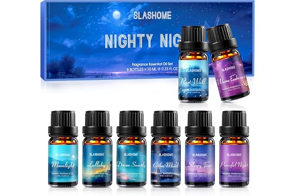 8 Pack Sleep Essential Oils for Diffuser for Home, Diffuser Oil for Humidifiers, Candle & Soap Making, Aromatherapy Oils Set