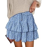 onlypuff Flowy Shorts for Women Ruffle Skorts Tiered Teen Girls Country Concert Outfits Golf Tennis Skort Under Sweater Skirt