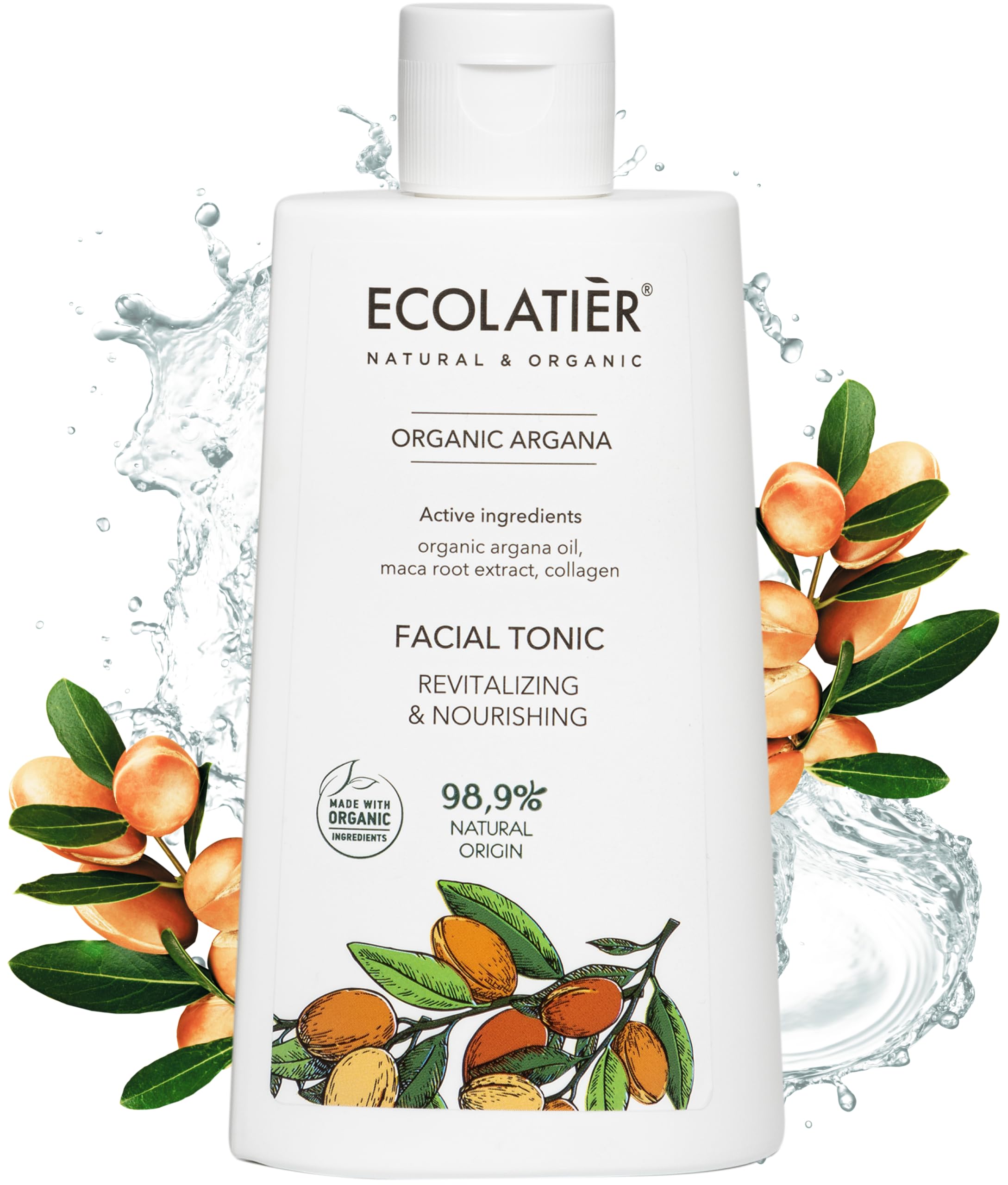 Photo 1 of Toner for Face with Organic Argan Oil – Revitalizing, Hydrating & Anti-Aging, Vegan, 98% Natural, Moisturizing for Women, Men & Oily Skin, 8.5 Fl Oz / 250ml