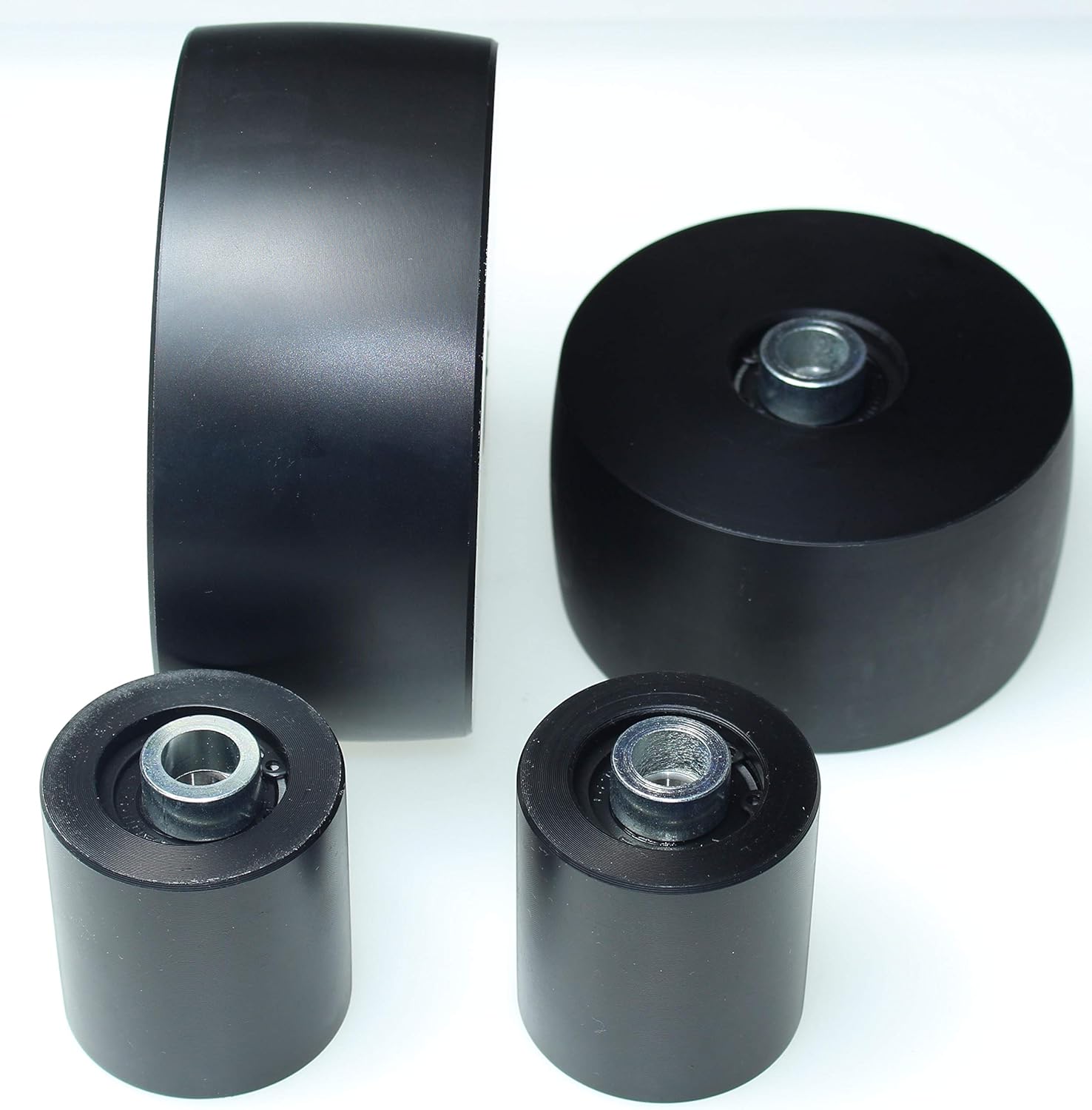 (NY5-19) Belt Grinder Wheel Set for Knife Grinders 5" Drive-19 mm Shaft 4" Track 2" Idler - CNC Machined, Black, 130 mm - 19 mm Shaft - Image 3