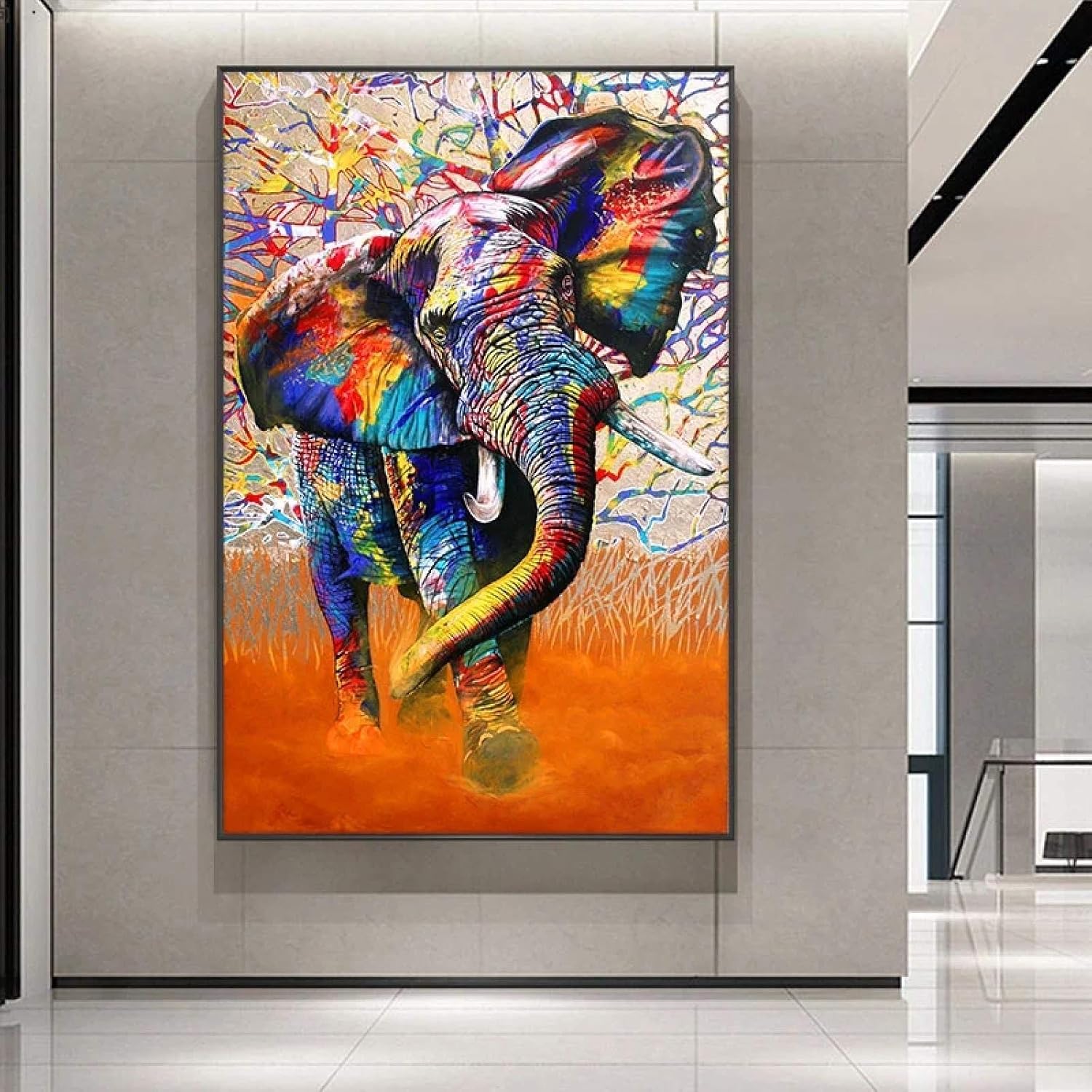Nativeemie Color Elefante Arte Graffiti Animal Lienzo Pintura Carteles