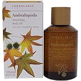 L’Erbolario Ambraliquida Smoothing Body Oil - Firming, Anti-Aging, Dry Skin Moisturizer - Massage and Vitamin E Oil with Liquidambar Extract - 4.2 oz