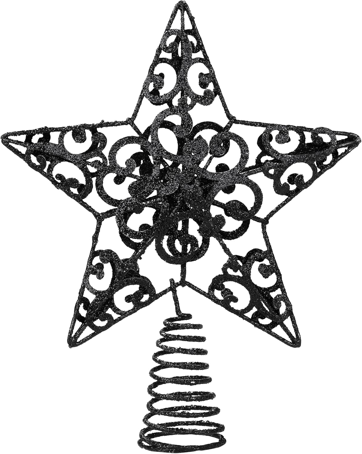 Tree Toppers - Aneco 10 Inches Metal Glittered Christmas Tree Topper Star Treetop Decoration for Christmas Home Decor