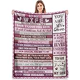 Itvgekp Gifts for Wife, Blanket Gift for Wife Birthday Mother‘s Day from Husband, Romantic Gift for Christmas Valentine's Day Blanket 60x50 in