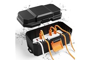 Diivoo Medium Outdoor Electrical Box Waterproof, IP54 Weatherproof Extension Cord Cover, Outdoor Plug Cover, Outdoor Extension Cord Box, Black