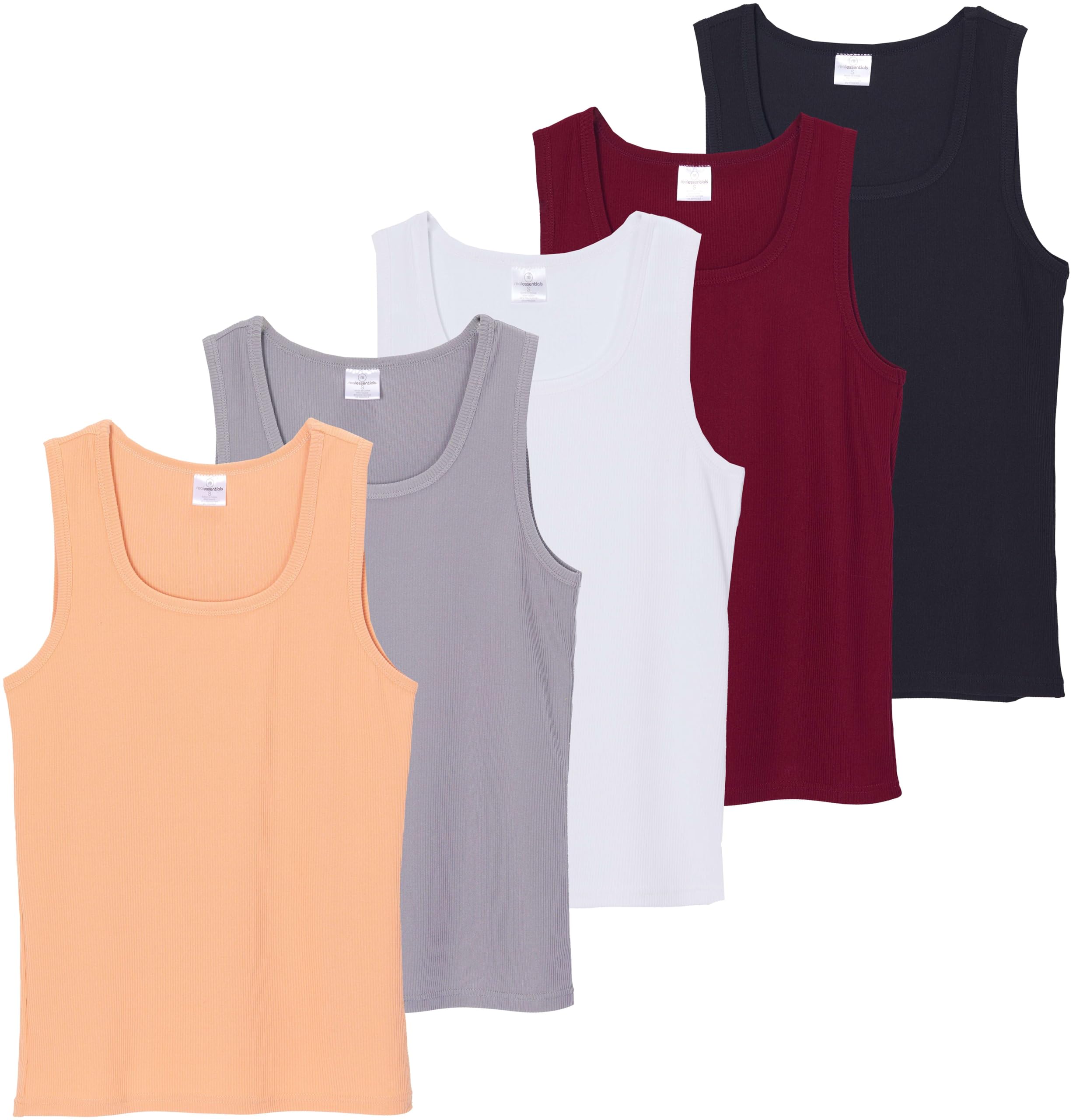 Photo 1 of 5 Pack Tank Top for Women Womens Tops Camisole Summer Woman Sleeveless Cotton Racerback Athletic Running Tanks Yoga