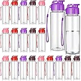 Mifoci 20 Pieces Water Bottle Bulk 17 oz Plastic Water Bottles Bulk Gym Sports Adults Reusable Large Bottles with Leak Proof Flip Top for Party Outdoor(Regular Style,Vibrant Color)