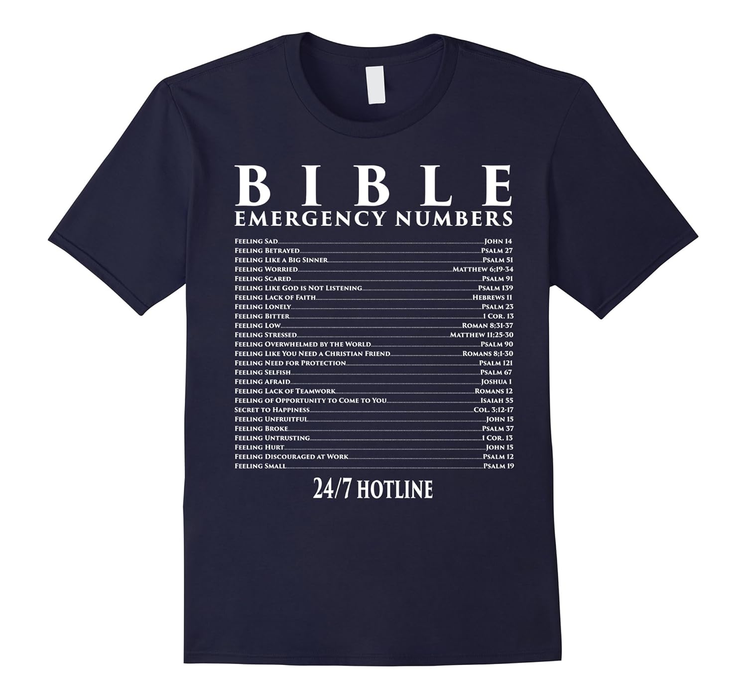 Bible Emergency Hotline Numbers - Cool Christian T-Shirts-ANZ