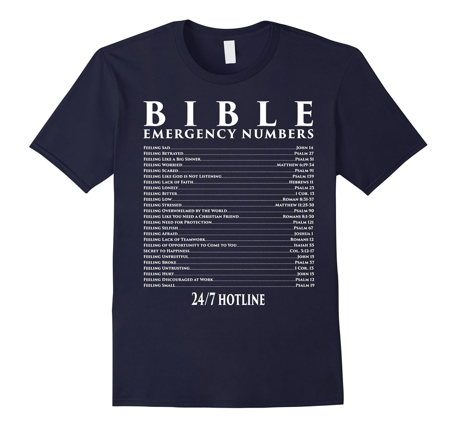 Bible Emergency Hotline Numbers - Cool Christian T-Shirts-Rose