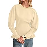 Ythomm Womens Cinch Waist Sweatshirt Crew Neck Lantern Sleeve Sweatshirts Trendy Long Sleeve Fall Basic Pullover Tops