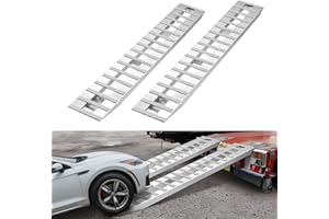 VEVOR Loading Ramps, 2 Pcs 108 x 15 in, Durable Aluminum and Heavy-Duty Trailer Ramp Set with Anti-Slip Plates, 10000 Lbs Combined Capacity, for Carts, Farm Tractors, ATVs, Lawn Mowers, Motorcycles