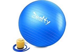 zeatly Yoga Ball Exercise Ball - Anti-Slip and Anti-Burst Workout Ball, Birthing Ball Fitness Ball with Quick Pump, Balance Ball Chair for Stability, Pregnancy and Physical Therapy