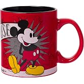 Silver Buffalo Disney Mickey Mouse Ceramic Mug, 20oz | 1928 vintage artwork, He Leads Them All design, comfortable handle, generous capacity