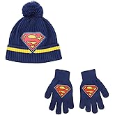 Superman Cuff Hat And Knit Gloves Youth Cold Weather Set