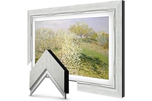 Deco TV Frames - Contemporary Silver Smart Frame Compatible ONLY with Samsung The Frame TV (3" Color Chip)