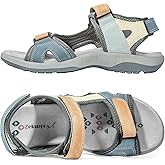 Zelaprox Women Comfortable Walking Sandals with Arch Support Hiking Sandals Casual Summer Athletic Sandals for Outdoor with 3 Adjustable Hook and Loop Strap