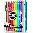Loddie Doddie Retractable Gel Pens with Satin Barrel - Fine Point - 18 Bright Color Pens for Bullet Style Journals, Notebooks, Planners, Calendars, Notes & Drawing, Use at Home, Office, School, Crafts