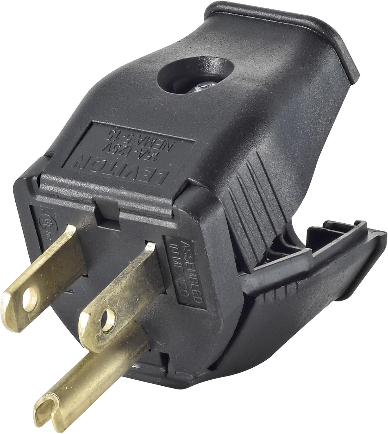 Leviton 3W101-E 2-Pole, 3 Wire Grounding Plug, Black - Spark Plug And Ignition Tools - 