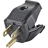Leviton 3W101-E 2-Pole, 3 Wire Grounding Plug, Black