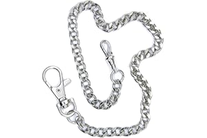 WATCHVSHOP Pocket Watch Chain Albert Chain Silver Color Brass Curb Link Chain with Large Lobster Clasp and Swivel Clasp FC03