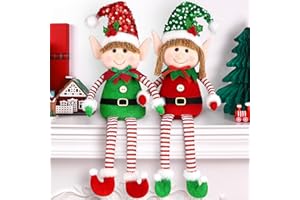 BINSUNS 2 Pack Christmas Gnomes Decoration - Handmade Xmas Swedish Tomte Plush Scandinavian Ornaments Figurine Gnomes Gifts Window Home & Holiday Decor(Sequin Gnomes)