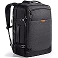 Inateck 38-46L Large Travel Carry on Laptop Backpack for Men and Women, Expandable Splash-resistant Cabin Luggage 22x14x9 Airline Approved, Compatible with 17.3 Inch Laptop, Black