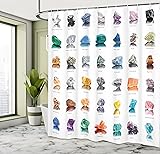 Ambesonne Gemstone Shower Curtain, Composition of