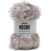 Eyelash Fun Fur Yarn - Premium Soft Crochet Yarn DIY Hand Knitting 100% Polyester 175 Yds 3.53 Oz - Grey
