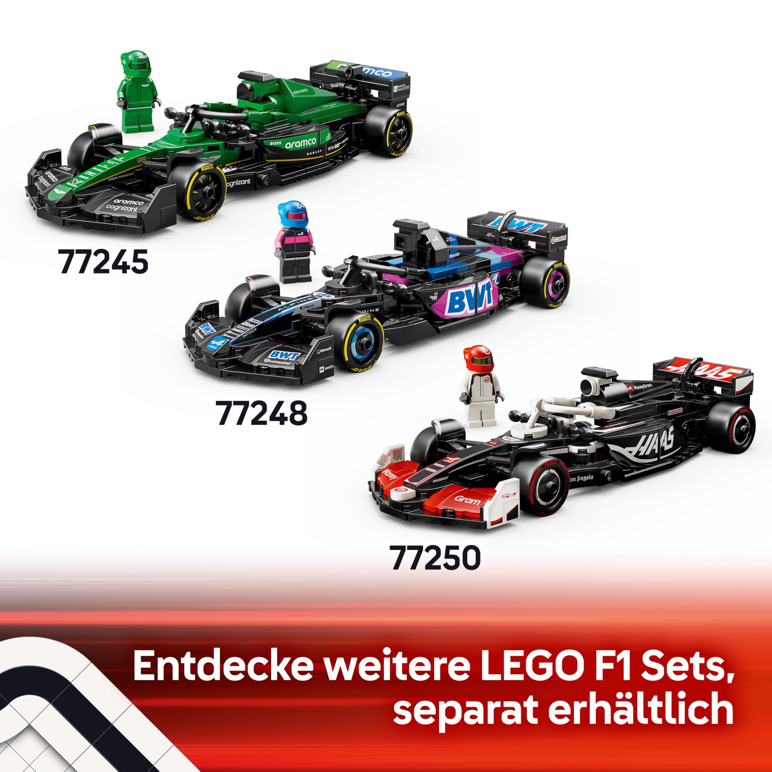 LEGO Speed Champions Ferrari SF-24 F1 Rennauto - Modellauto Set mit Fahrer - Modellbau für Erwachsene - DIY Set mit 1 Minifigur - Sammelbares Formel 1 Geschenk zum Vatertag - 77242 7