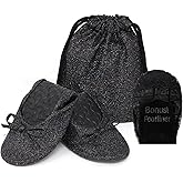 Silky Toes Sparkly Foldable Flats for Women Purse with Glitter Ballet Slippers Wedding Travel Flat Shoe