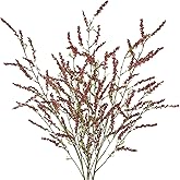 GhuaH 3 Pcs Artificial Flowers Branchs Wheat Stalks Bundle Fake Fall Flowers Stems with Mini Berries Brown Red Faux Floral Arrangements for Vase Home Wedding Centerpieces Thanskgiving Decor 42"