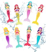 TOPWAYS 8 PCS Mermaid Diving Toys Set Pool Torpedoes Kids Swim Training