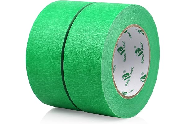 BOMEI PACK Green Masking Tape 48mm x 55yds, 2rolls for General Painting