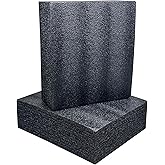 QISF 2PCS Cuttable Polyethylene Foam Block 12x10x3.5Inch Packing Sheet,9CM/3.5In Thick Padding Inserts Foam for DIY Crafts,Cases and Boxes Packing, Black