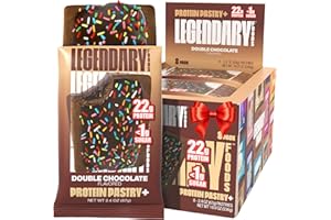 Legendary Foods 22g Protein Pastry 0g Added Sugar, Low Carb, Gluten Conscious, Keto Snack, Ideal for Glucose Management, Includes Whey Protein Isolate, 8 Pack Double Chocolate