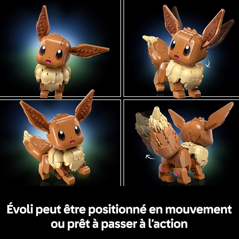 Pokémon Évoli - Figurine - Set de Construction pour Adulte - Maquette Anime avec Membres, Oreilles & Queue Articulés - Décoration de Chambre ou Bureau DIY - Idée de Cadeau Gaming Collector 72151