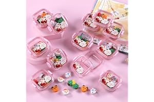 BESTWELL 24 PCS Christmas Erasers with Storage Containers, Christmas Erasers for Kids Bulk, Christmas Party Favors for Kids Classroom, Classroom Christmas Gifts for Students