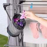 Minky Peg Bag Premium Drawstring Holds 160 Pegs Breathable Mesh Base Grey view 6