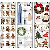 VEVOR 3 Packs Grid Wall Panels, 2 x 6 ft Wire Grid Panels Display Rack, Wall-Mounted Art Display Shelf, Black Carbon Steel Wa