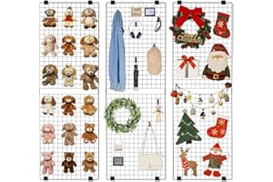 VEVOR 3 Packs Grid Wall Panels, 2 x 6 ft Wire Grid Panels Display Rack, Wall-Mounted Art Display Shelf, Black Carbon Steel Wa