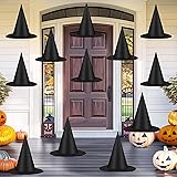 12 PCS Halloween Witch Hats, Black Hanging Witch