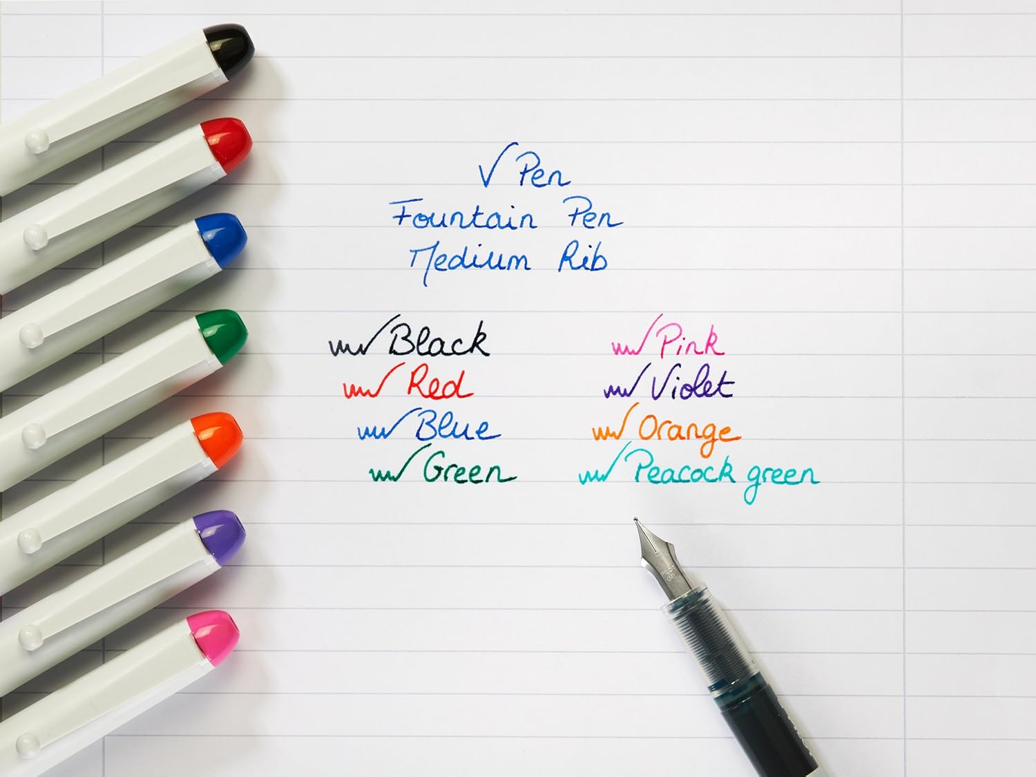 Pilot Vpen Disposable Fountain Pen - Blue (Pack of 6) FLW538929, 6 Count (Pack of 1) - Image 5